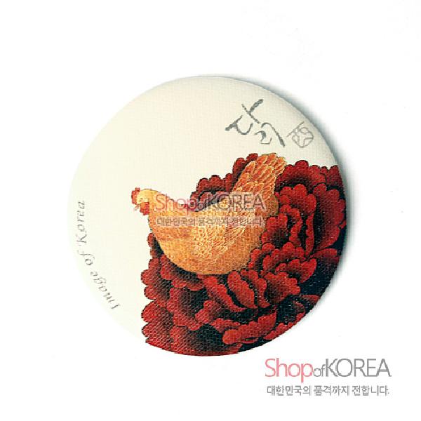 민화 원형손거울- 암탉 - 닭을 모티브로 디자인된 손거울