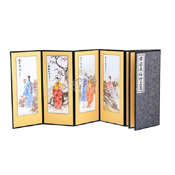 8폭실크작은병풍 중-인물도 - 인물도가 담긴 예쁜 8폭의 작은병풍