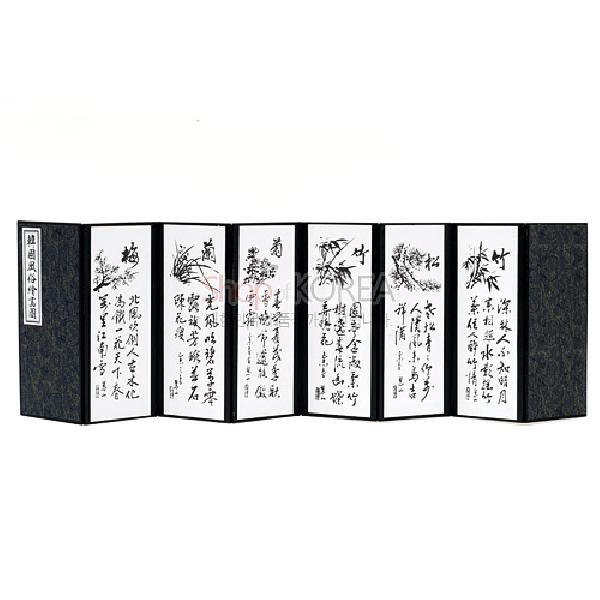 8폭실크작은병풍 중-인물도 - 인물도가 담긴 예쁜 8폭의 작은병풍