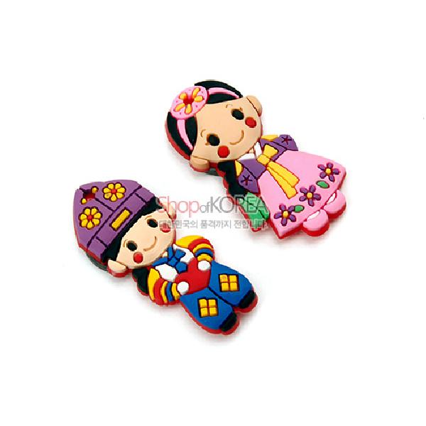 입체메모홀더 2p-도령과아씨 - 전통인형 디자인 메모자석