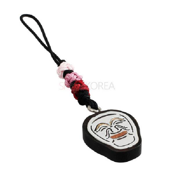 흑단 작은열쇠고리-양반탈 - 하회탈 중 양반탈을 표현한 제품