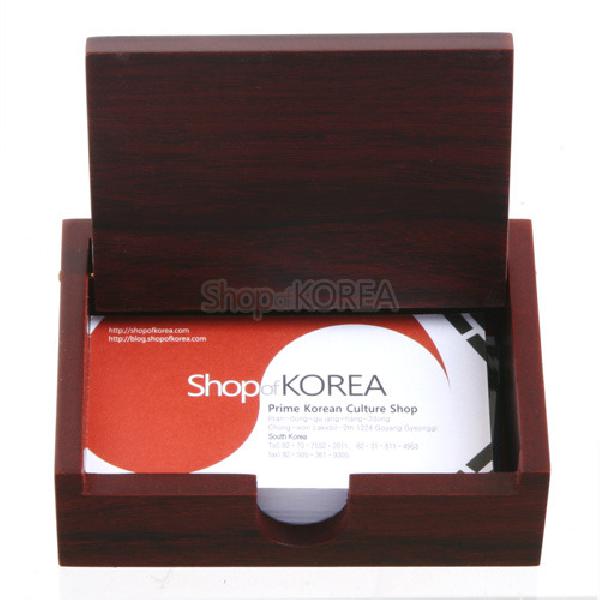 한지자동명함함-학팔각 [적색] - 고급스러운 한지와 자개의 조화