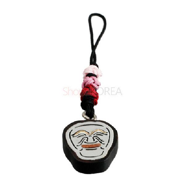 흑단 작은열쇠고리-양반탈 - 하회탈 중 양반탈을 표현한 제품