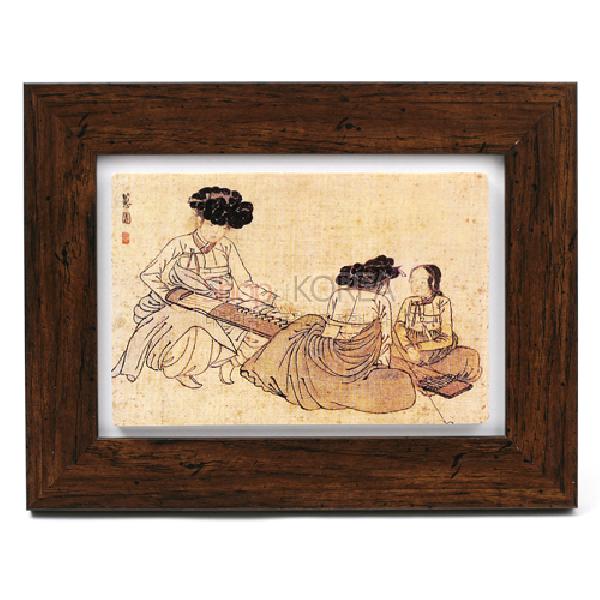 도판액자-거문고 - 전통그림이 담긴 도자기판 액자