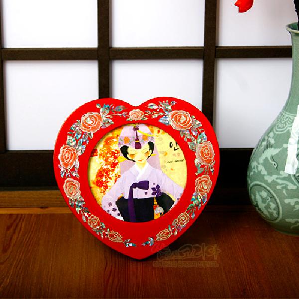 장미문 나전탁상액자[적색] - 고급스러운 디자인의 탁상용액자