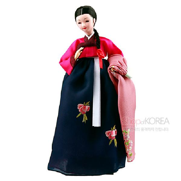 한복인형-아씨[남색치마] - 한국의 전통의복을 재현한 한복인형