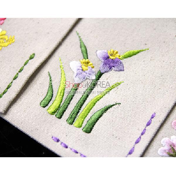 광목 식탁보 - 난초 - 아름다운 전통무늬 식탁보